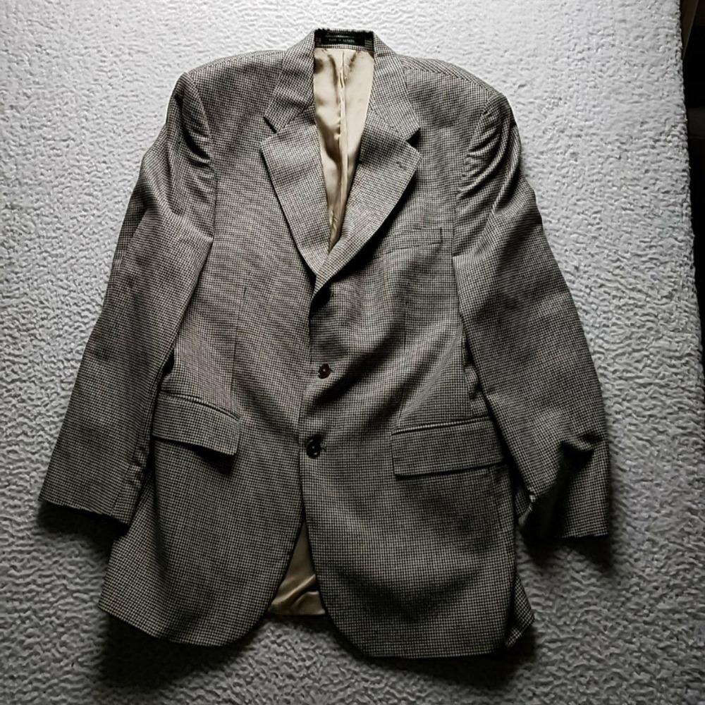 Kasper Blazer Jacket Womens 46 Beige Houndstooth Lined Career Made Canada